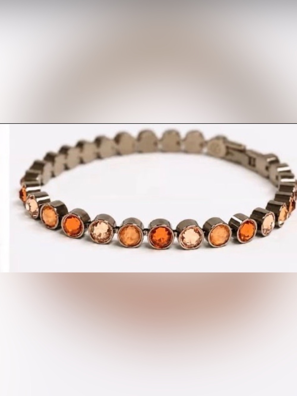 Touchstone Crystal mini ice bracelet Harvest in fall shades BNIB oxidized brass